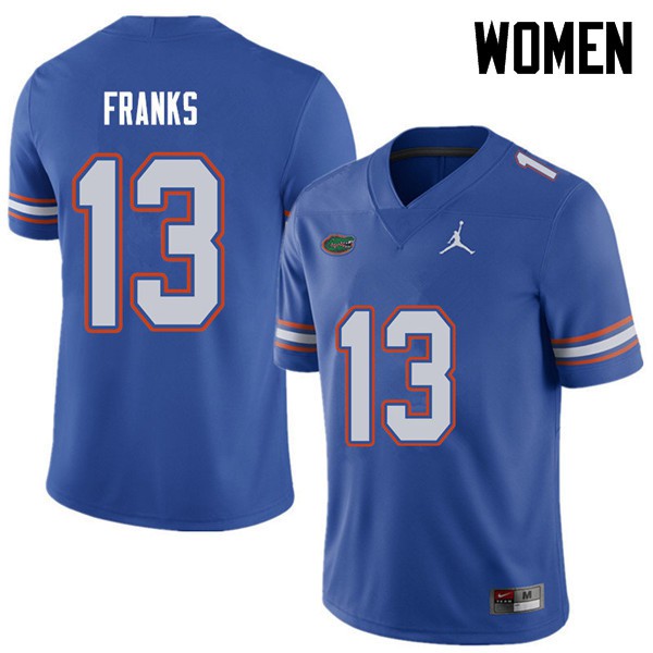 Jordan Brand Women #13 Feleipe Franks Florida Gators College Football Jerseys Royal
